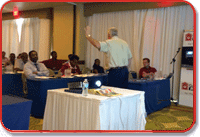 Jack Poole gives a presentation on NFPA 72 and Emergency Communication System to Gamewell-FCI end-users