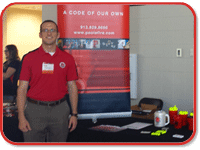 Jack Poole and Brandon Wilkerson attended the 2015 Oklahoma State University career fair to recruit students of OSU’s Fire Protection and Safety Engineering Technology program.