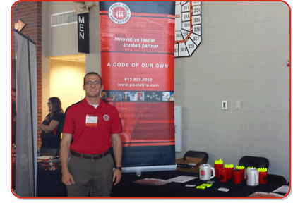 Jack Poole and Brandon Wilkerson attended the 2015 Oklahoma State University career fair to recruit students of OSU’s Fire Protection and Safety Engineering Technology program.